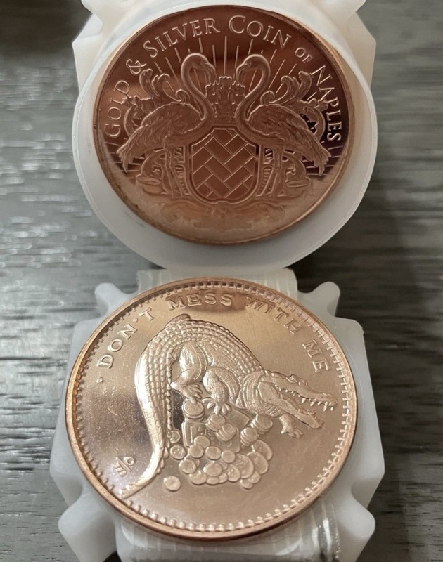 (3) 1 oz .999 Fine Copper “DON’T MESS WITH ME” Alligator Rounds