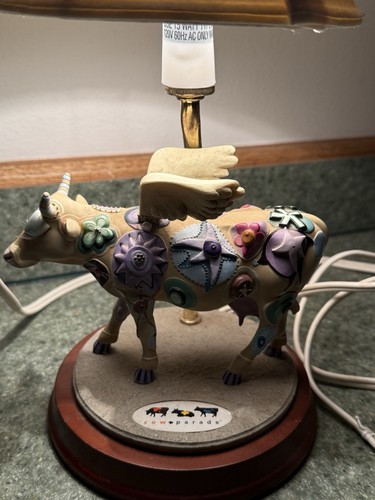 Cow Parade Lamp #7201 Angelicow Colorful Great Colors 11”x6” Cow Statue Art READ - Picture 11 of 20