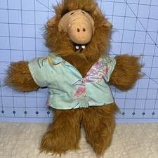 1988 Vintage Burger King ALF Alien Plush Hand Puppet Doll Hawaiian Shirt 10"