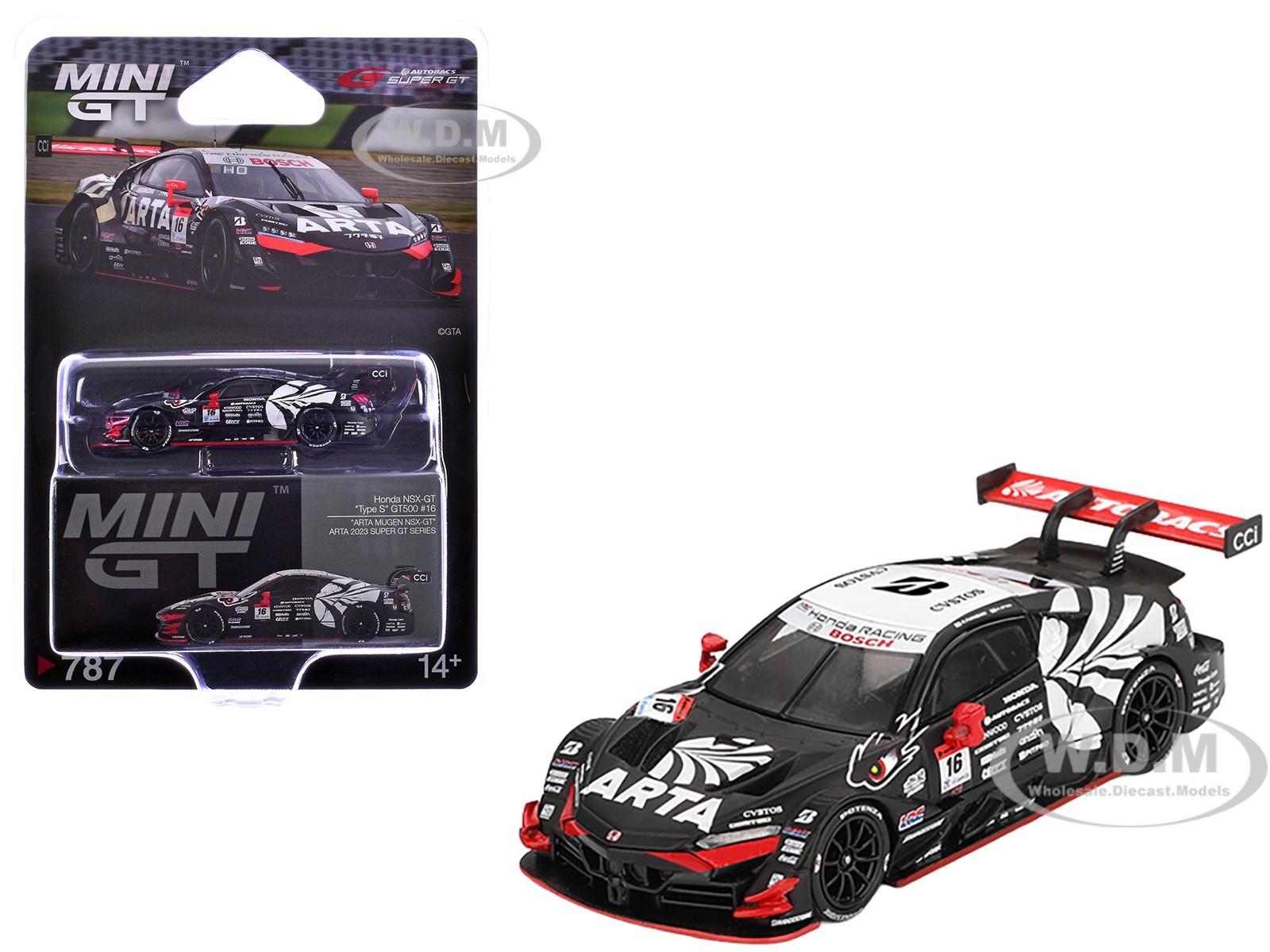 HONDA NSX-GT TYPE S GT500 #16 ARTA ''SUPER GT SERIES'' 2023 1/64 MINI GT MGT00787