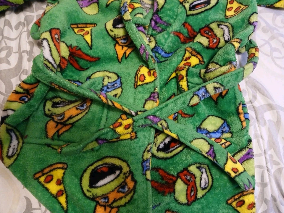 Nickelodeon Teenage Mutant Ninja Turtles TMNT Bathrobe Kids Boys Large 10/12 - Image 2 of 3