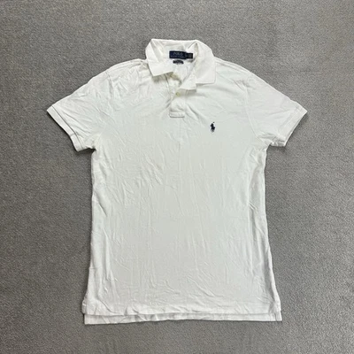 POLO RALPH LAUREN Herren Polohemd Poloshirt M Slim Polo Shirt Logo 0116 Weiß - Bild 1 von 4