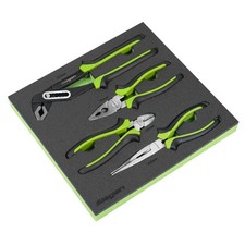 Siegen by Sealey S01298 4 Piece Comfort Grip Plier Set in Foam Module