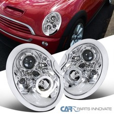02-05 Mini Cooper S Clear Lens Halo Projector Headlights Head Lamps Leftright