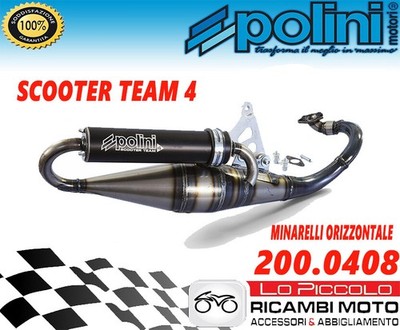 Expansion Exhaust Polini Scooter Team 4 Minarelli Horizontal Homologated
