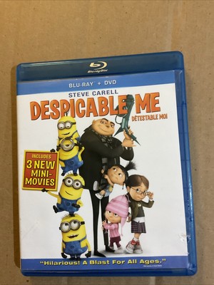 Despicable Me Blu-Ray + DVD Combo Pack 2010, Steve Carell, VG Condition