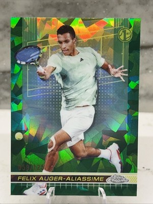 2024 Topps Chrome Sapphire #127 Felix Auger-Aliassime 1st Emerald /125   