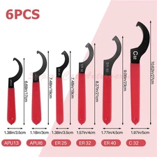 6PCS Coilover Spanner Wrench Set Coilover Wrench C-Shape Spanner Wrench Shock US