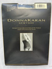 Waist Cincher Pantyhose Vintage Donna Karan Style G39 Black, Size Medium