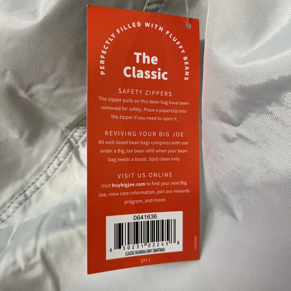 Bolsa de frijoles Big Joe Classic gris Foto 2 de 2
