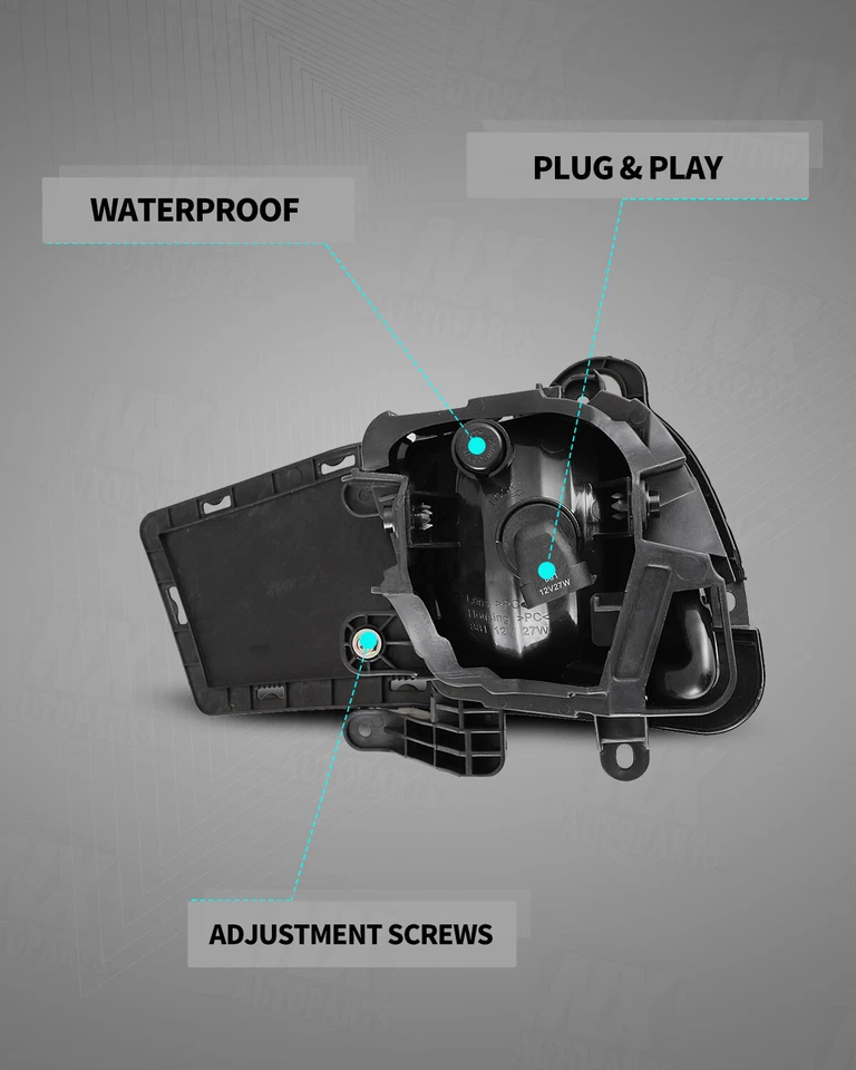 Fog Lights For 2010 2011 2012 Kia Forte Sedan Front Bumper Lamps Wiring Kits - Image 3 of 4