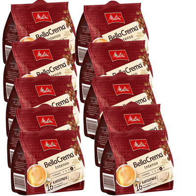 10x 16 Kaffeepads Melitta Bella Crema Intenso Röstkaffee 100% Arabica Pads