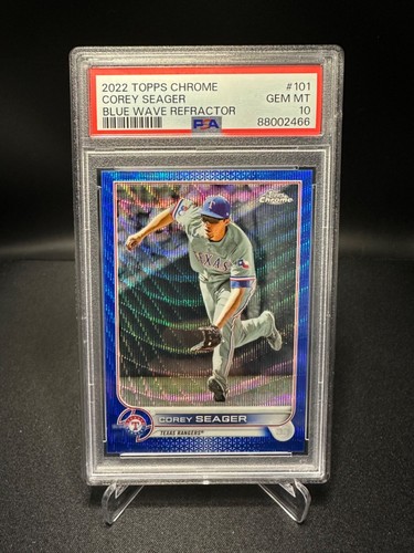 2022 Topps Chrome Baseball - Corey Seager - Blue Wave Refractor - PSA 10 #101