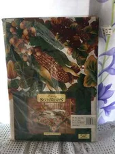 Vintage Holiday Home "Harvest Holiday" Tablecloth – 60" x 84" Oblong 1996