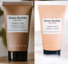GREEN BARBES Lot De 2 Gommages Visage mL+ Corps 30mL Format Voyage / EBRH