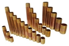 Brass NPT Threaded Pipe Nipple. Lead-Free. Sizes 3/4", 1", up to 2".