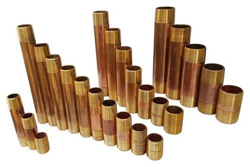 Brass NPT Threaded Pipe Nipple. Lead-Free. Sizes 3/4", 1", up to 2".