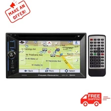 Power Acoustik PDN-623B Navigation Double DIN Fixed Face Touchscreen 6.2 inch