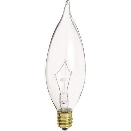 Satco A3662 60 Watt Ca10 Incandescent Clear Candelabra Base 130v For Satco A3662 60 Watt Ca10 Incandescent, Candelabra Light Fixture