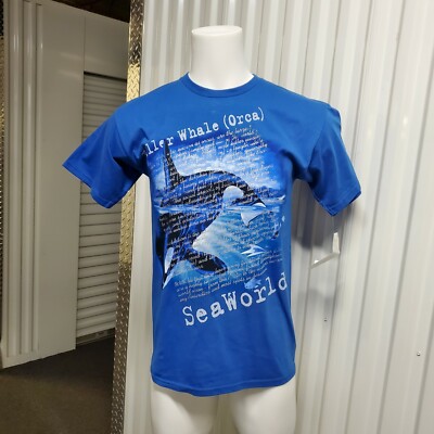 Seaworld Orca Killer Whale Graphic T-shirt Size Medium Tie  Sample