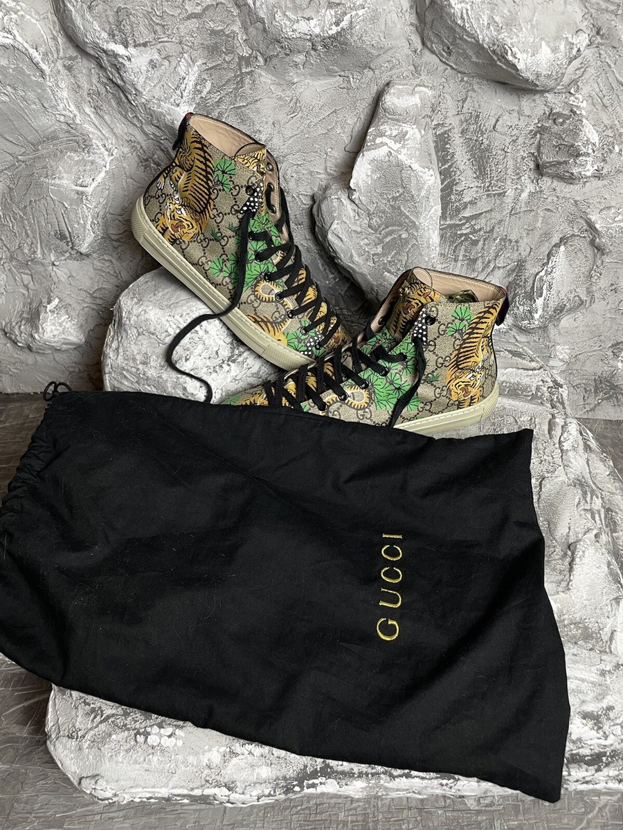 Gucci GG Supreme Bengal Tiger Hi Top Sneakers Size 8 G | eBay