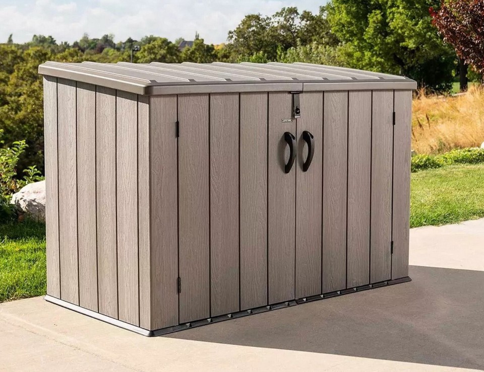 Outdoor Storage Box Hard Plastic Horizontal Storage Shed 561 Gallon 71