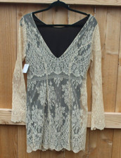 NWT Free People Urban Outfitters Lacey Short Dress Low V Neck Small