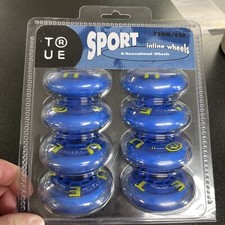 True Sport 72mm 82A Blue Inline Skate Wheels 117672 Set Of 8 New Skating