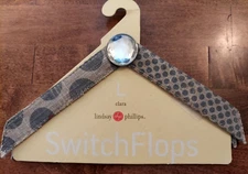 Lindsay Phillips Large Switch Flops "Clara" Embellished Straps Jewel