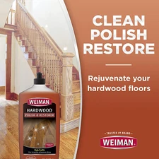 Wood Floor Polish and Restorer 32 Oz 3PC Bundle - High-Traffic Hardwood Floor...
