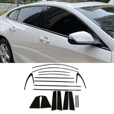Full Set Front Window Windshield Strip For Chevrolet Malibu 2016-21 Black Steel
