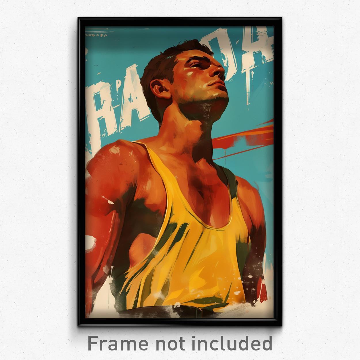 Brazilian Film Art Print - Man in Yellow Tank Top Expressing Spite