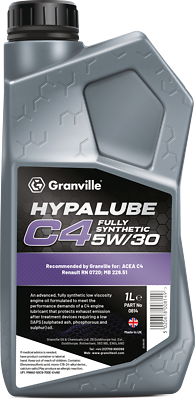 Granville 0814 Hypalube C4 5W/30 Full Synthetic Engine Oil Trade 1 Litre Pack
