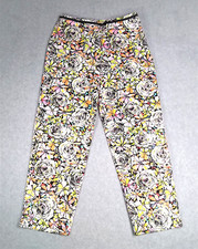Talbots Womens Pants Size 8P High Rise Floral Stretch Straight Leg Cotton Summer