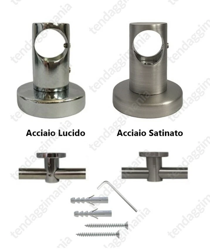 8 Staffe Porta Tenda In Metallo Con 16 Viti – Ricambio Per Binari Inferiori Tende Orizzontali, Argento, Universali