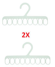 2x Appendiabiti IKEA SLIBB 8 Clip Grip Salvaspazio Protezione UV Verde