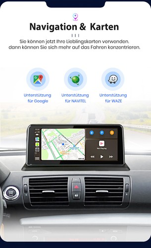 Für BMW 1er E81 E82 E87 E88 2006-12 10.25"Linux Carplay Autoradio Idrive GPS AUX - Afbeelding 9 van 12