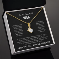 To My Beautiful Wife Alluring Beauty Necklace, Anniversary Gift for Her