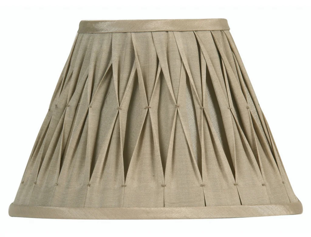 Lampshade Beige 12"" Sutlej Tapered Sand Faux Silk 300mm Oaks Lighting S601/12 SA