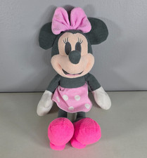 Disney Baby Plush   Minnie Mouse   13"   Gray  Pink Retro Style Stuffed Animal