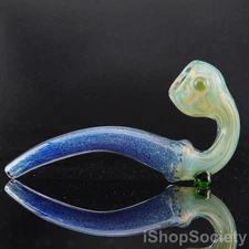 6" Crescent Sherlock Tobacco Smoking Pipe Thick Collectible Glass Pipes - P802D