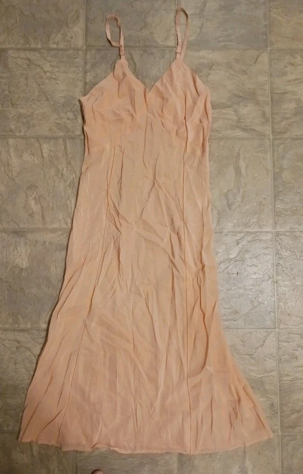 De Colección Años 60 Triumph Melocotón Vestido Sin Mangas Lencería Camisón Corte Sesgado Cottage Fairy 36/M Foto 2 de 4