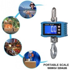 Image of —Digital Hanging Scale 1000kg/ 2204lbs Portable Heavy Duty Crane Scale LCD