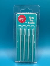 NEW BOYE Four Pack Blue Plastic Yarn Large Hole Needles 2-3/4" Long