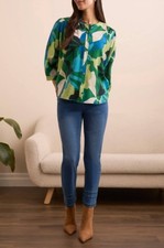 Tribal Audrey Straight Crop Jeans With Tape Embroidery Dark Eclipse
