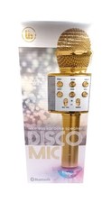 Disco Mic - Wireless Karaoke Speaker - Color Gold With LED Disco Lights