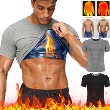 Men's Sauna Suit Sweat Vest Shirt Body Shaper Weight Loss Waist Trainer Tank Top