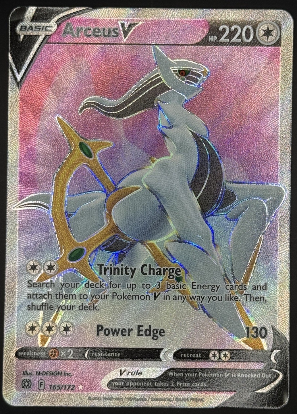 Pokemon TCG Arceus V Full Art Brilliant Stars 165/172 NM
