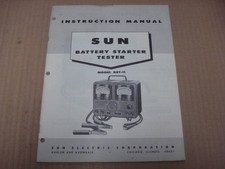 Sun Electric Battery Starter Tester Model Bst-11 Instruction Manual Sun Electric Battery Starter Tester Model Bst-11 Instruction Manual