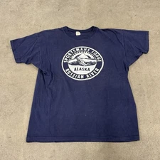 VTG 70s Mayo Spruce Sportsmans Lodge Russian River Alaska Graphic Tee T Shirt XL
